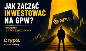 Jak zacząć inwestować na GPW? Poradnik dla początkujących. Grafika przedstawia schody prowadzące do budynku GPW, symbolizujące drogę do inwestowania.