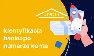 Identyfikacja banku po numerze konta. Czy wiesz, jaki to bank 1140? Grafika przedstawia telefon z rakietą i stos banknotów.