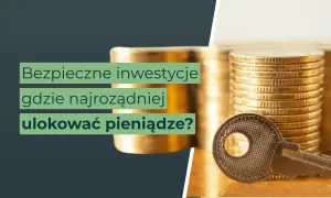 Klucz do bezpiecznych inwestycji i mądrego sposobu, gdzie ulokować pieniądze. Stosy monet i klucz symbolizują finansowe bezpieczeństwo.