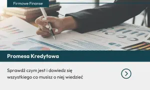 Ręka z długopisem analizuje wykresy finansowe. Temat: Promesa Kredytowa. Dowiedz się więcej.