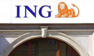 Logo banku ING z pomarańczowym lwem.