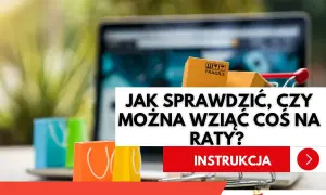 Małe kolorowe torby na zakupy i pudełka w wózku sklepowym na tle laptopa.