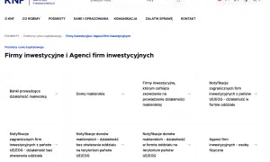 Strona KNF o firmach inwestycyjnych i agentach. Znajdziesz tu informacje o bankach, domach maklerskich i agentach, a także o notyfikacjach. To miejsce, gdzie zaczyna się budowanie Twojego wealthseed.