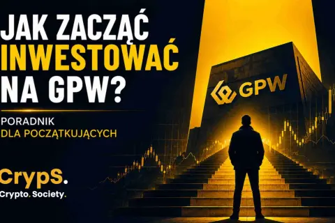 Jak zacząć inwestować na GPW? Poradnik dla początkujących. Grafika przedstawia schody prowadzące do budynku GPW, symbolizujące drogę do inwestowania.