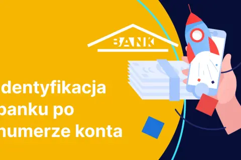 Identyfikacja banku po numerze konta. Czy wiesz, jaki to bank 1140? Grafika przedstawia telefon z rakietą i stos banknotów.