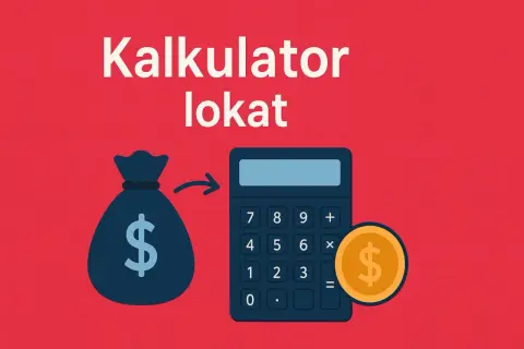 Kalkulator lokat pomoże Ci dowiedzieć się, jak obliczyć lokatę 3 miesięczną. Worek z pieniędzmi i moneta symbolizują zysk.