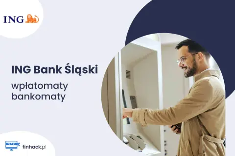 Mężczyzna korzysta z bankomatu ING Bank Śląski. Bezpłatne bankomaty ING są dostępne dla klientów.