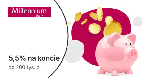 Konto oszczędnościowe Millennium: 5,5% na koncie do 200 tys. zł. Jak wypłacić pieniądze z konta oszczędnościowego Millennium? Zobacz skarbonkę i monety.