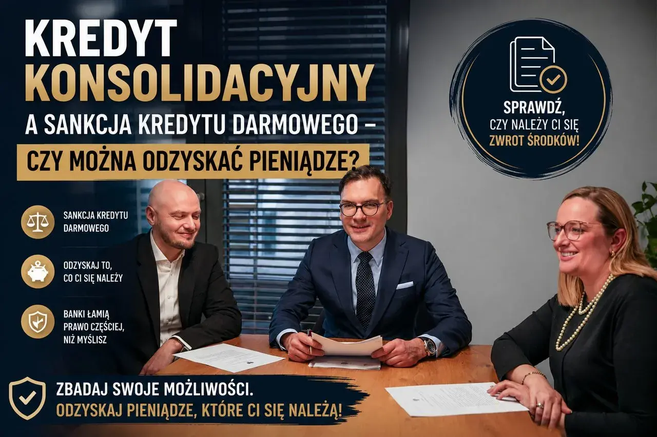 Kredyt konsolidacyjny: czy można odzyskać pieniądze? Trzech ludzi przy stole, dyskusja o zwrocie środków.