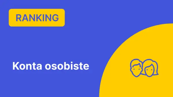 Niebieski baner z napisem "RANKING" i ikoną pary na żółtym tle.