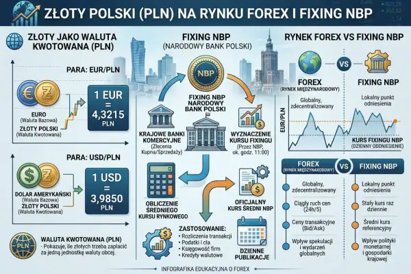 Złoty (PLN) na rynku Forex i Fixing NBP. Dowiedz się, w jaką walutę inwestować, porównując globalny rynek Forex z lokalnym Fixingiem NBP.