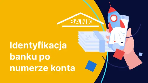 Identyfikacja banku po numerze konta. Czy wiesz, jaki to bank 1140? Grafika przedstawia telefon z rakietą i stos banknotów.
